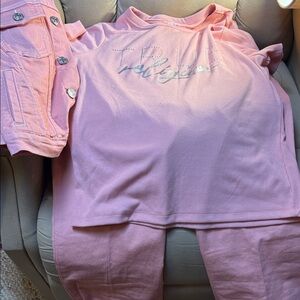 TRUE Religion Women’s Orange Short Sleeve Designer Top with Rhinestone Logo Lg